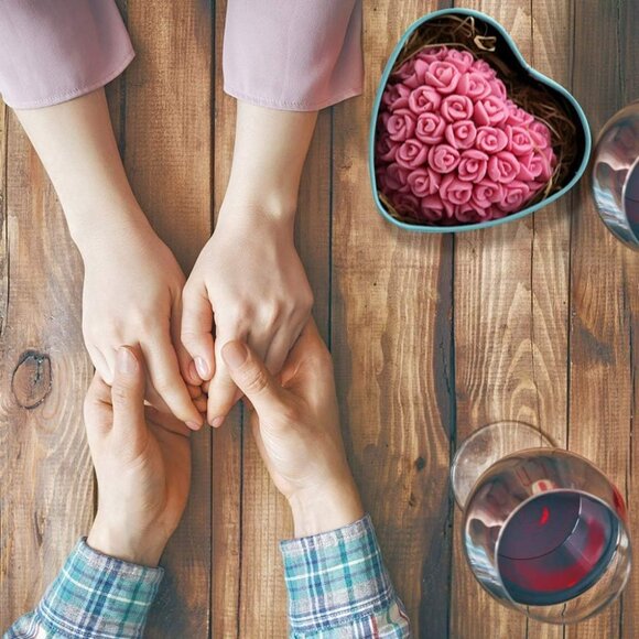 Silicone 3D Rose Flower Mold Love Heart Shape Fondant Soap Cake Mould for Chocol - Picture 5 of 6